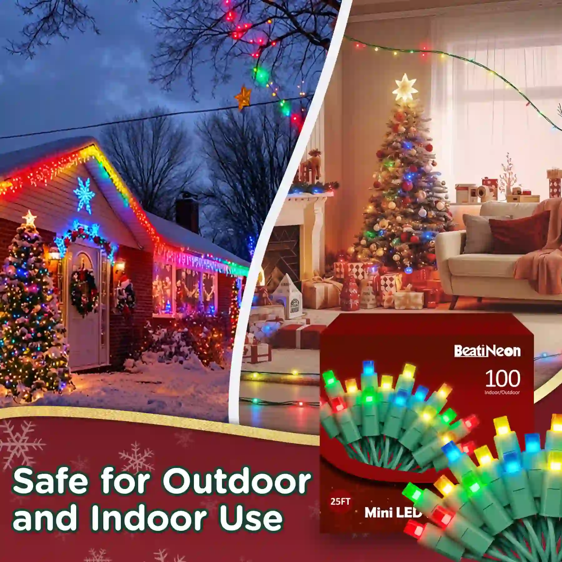 100Ct 5MM Twinkle Mini LED String Lights, 50FT Waterproof