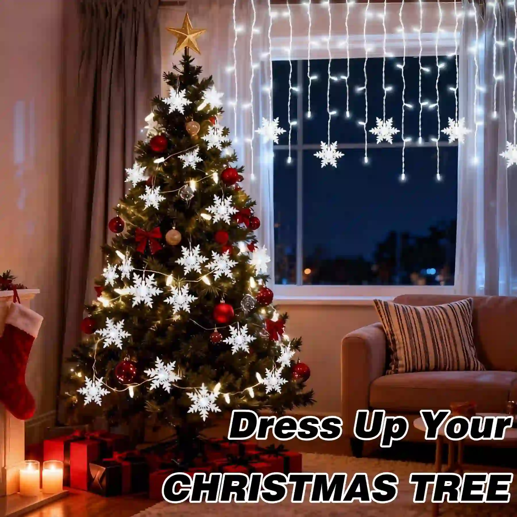 100Ct M5 Commercial LED Icicle Lights, 7FT Waterproof