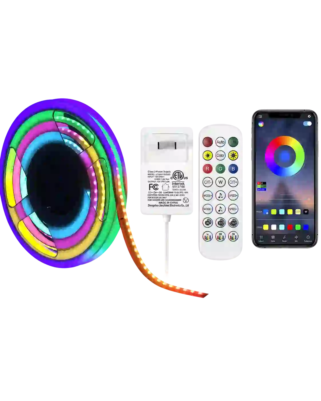 16.4FT Color-Changing RGB COB LED Strip Lights