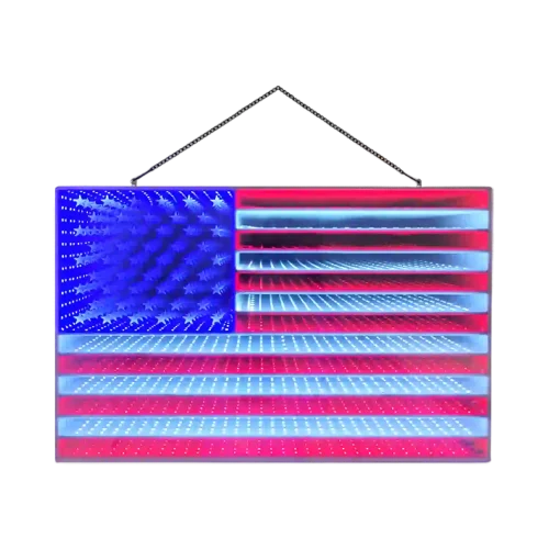 2D Infinity Light US LED Flag Sign for Patriotic Display