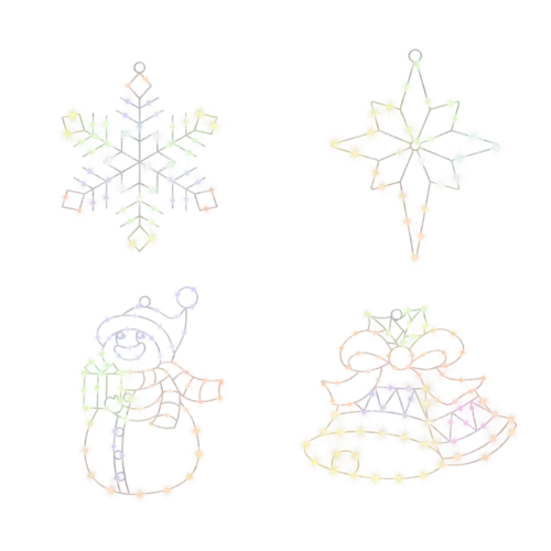 4Pcs Smart RGB Christmas Window Lighted Silhouette-goods 4Pcs Smart RGB Christmas Window Lighted Silhouette