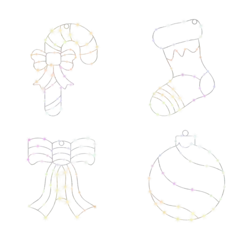 4Pcs Smart RGB Window Christmas Silhouette Lights-goods 4Pcs Smart RGB Window Christmas Silhouette Lights