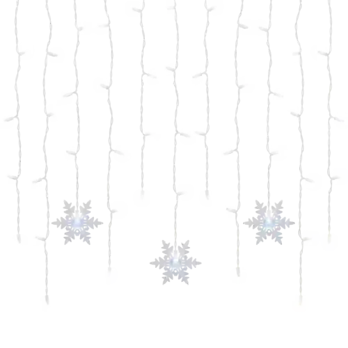 70Ct 5MM Cool White LED Icicle Lights with Snowflake Waterproof