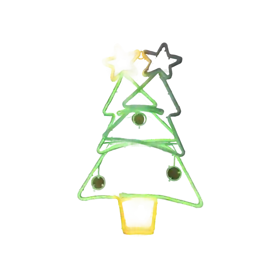 Animated LED Neon Sign - Swinging Christmas Tree