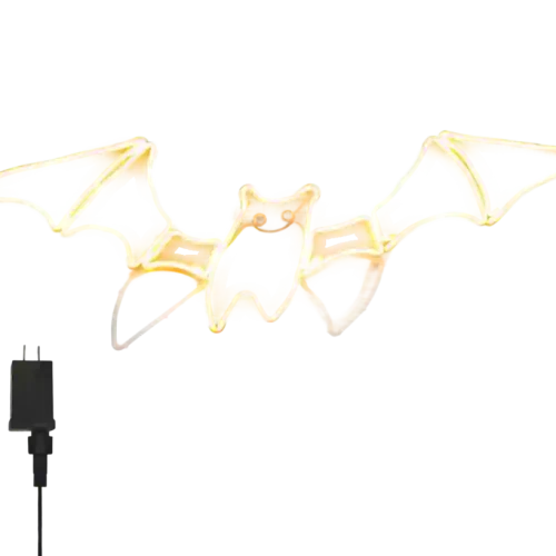 Animated LED Neon Sign for Halloween - Wings Spanning Bat