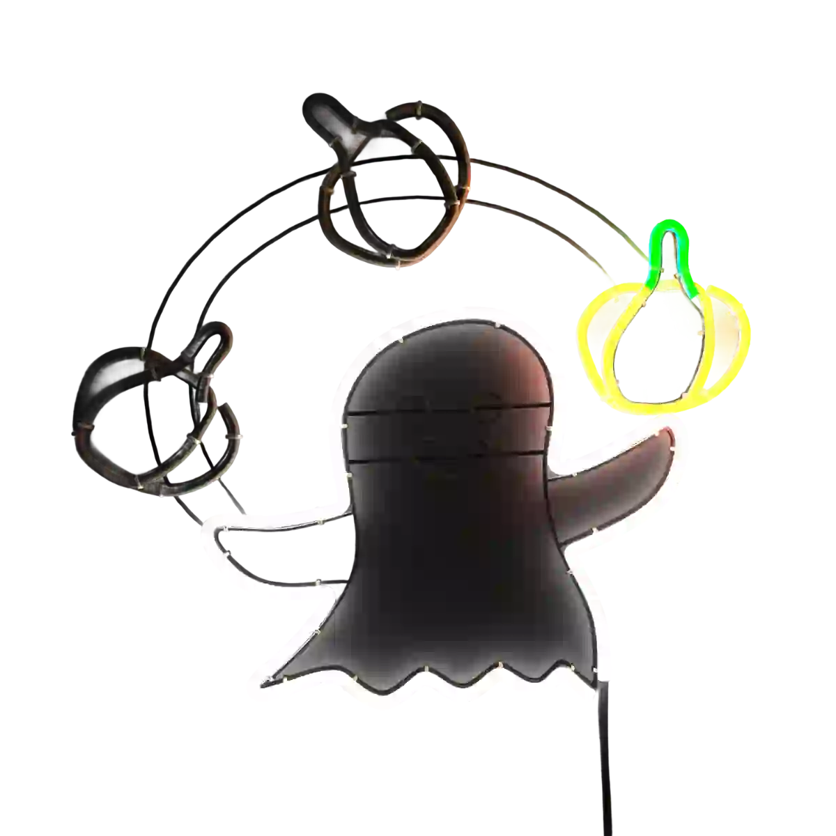 Animated Light for Halloween - Ghost Throwing a Pumpkin