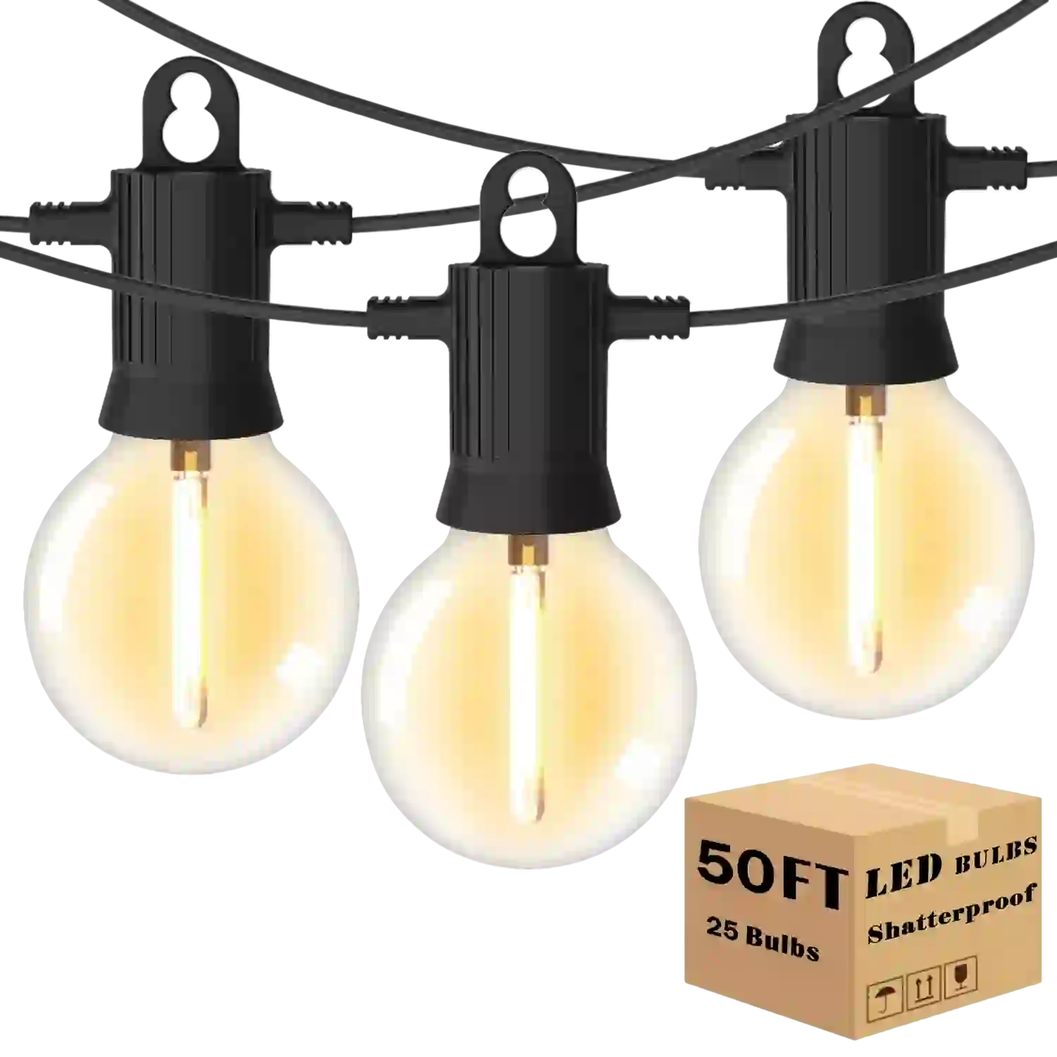 G40 LED Patio String Lights for Backyard Garden Decor