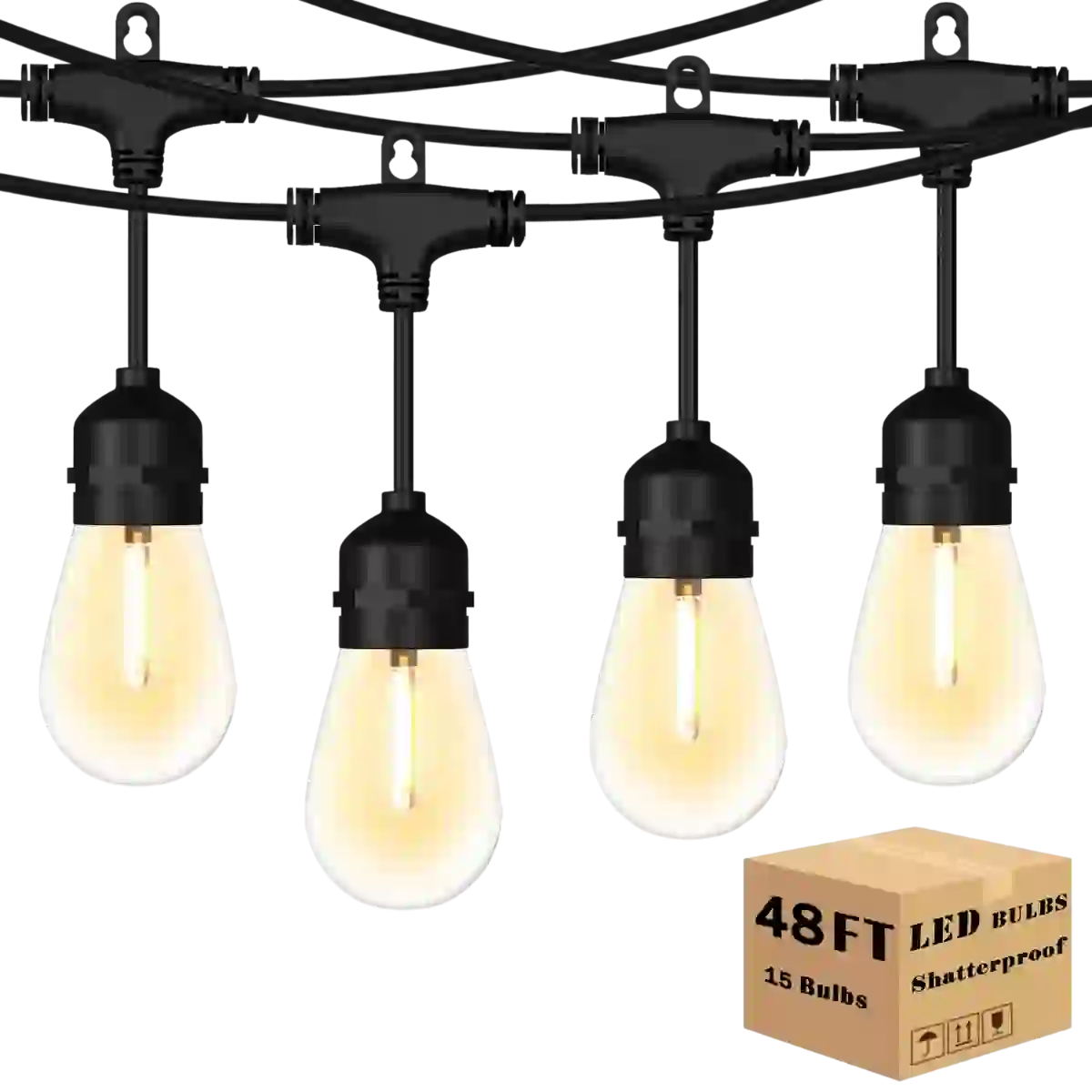 S14 LED Patio String Lights for Outdoor Backyard Decor