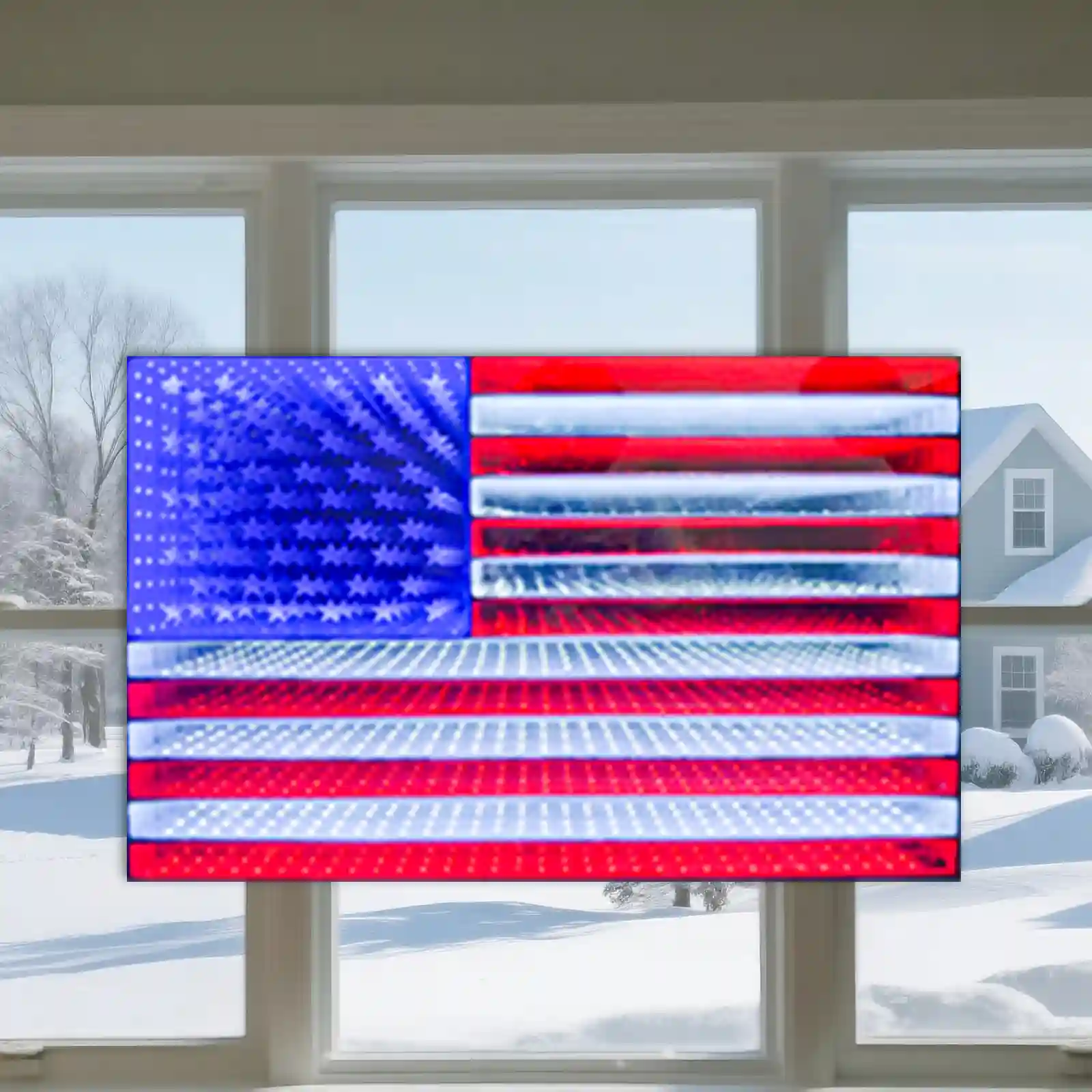 2D Infinity Light US LED Flag Sign for Patriotic Display Function