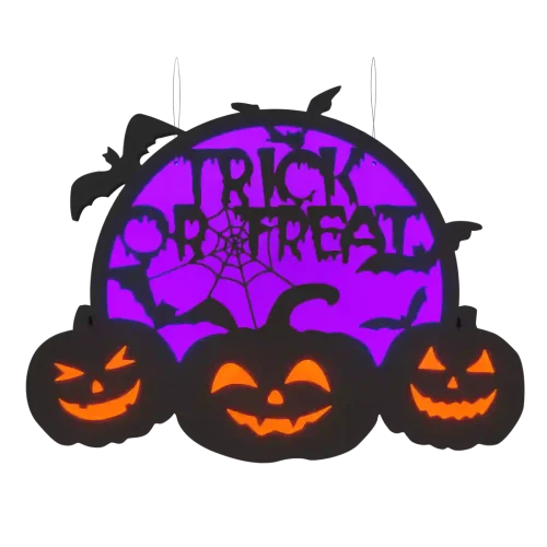 Acrylic Halloween Pumpkin Lights - Trick or Treat Sign