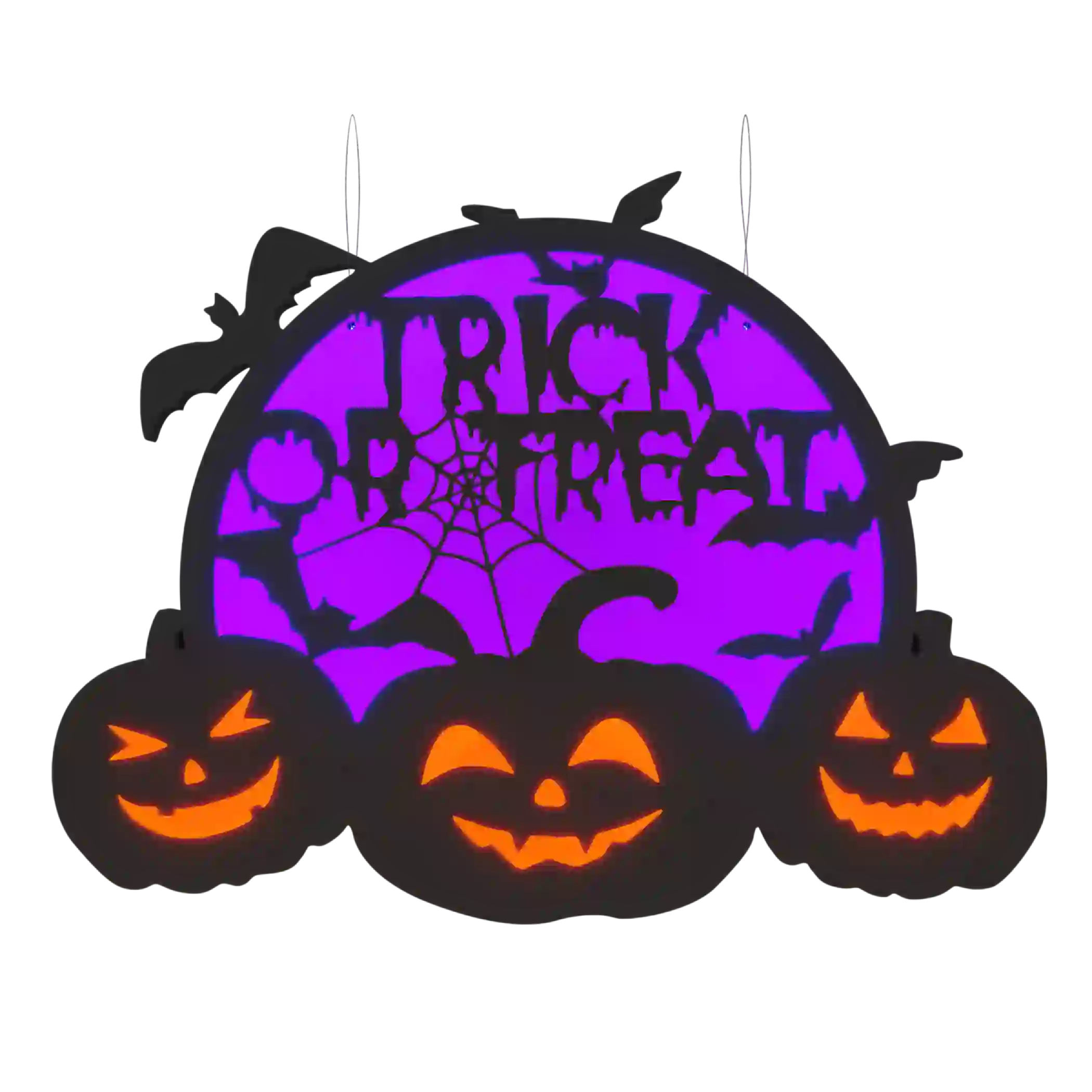 Acrylic Halloween Pumpkin Lights - Trick or Treat Sign