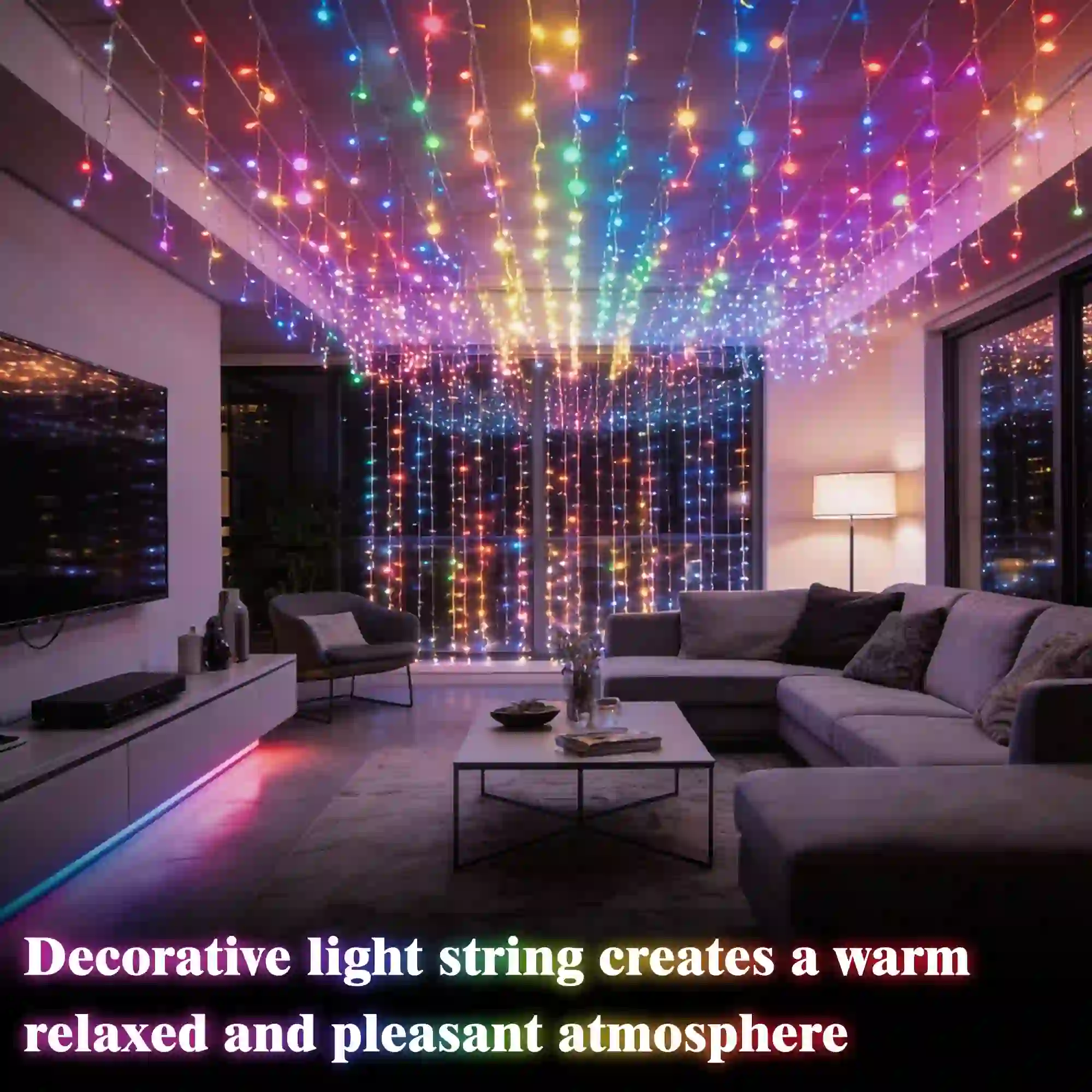 LED Christmas Curtain Lights for Home Indoor Window Decor Function